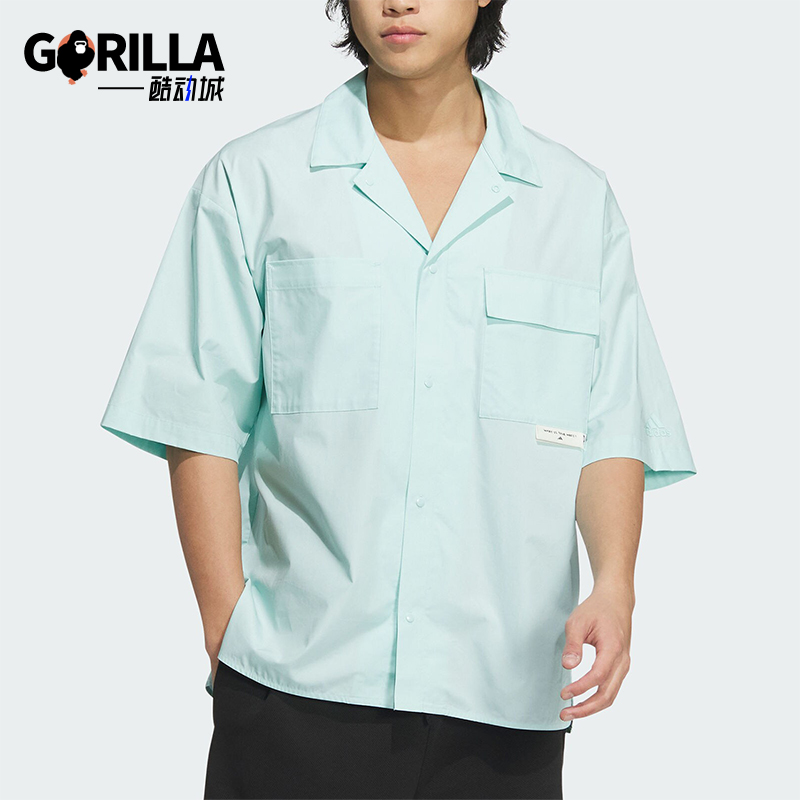 阿迪达斯男士宽松短袖衬衫