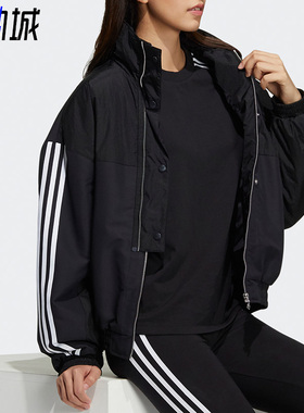 Adidas/阿迪达斯正品三叶草春季女子运动休闲夹克拉链外套 HE6589