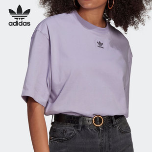 T恤 Adidas 阿迪达斯正品 三叶草女子简约宽松运动短袖 GN4782