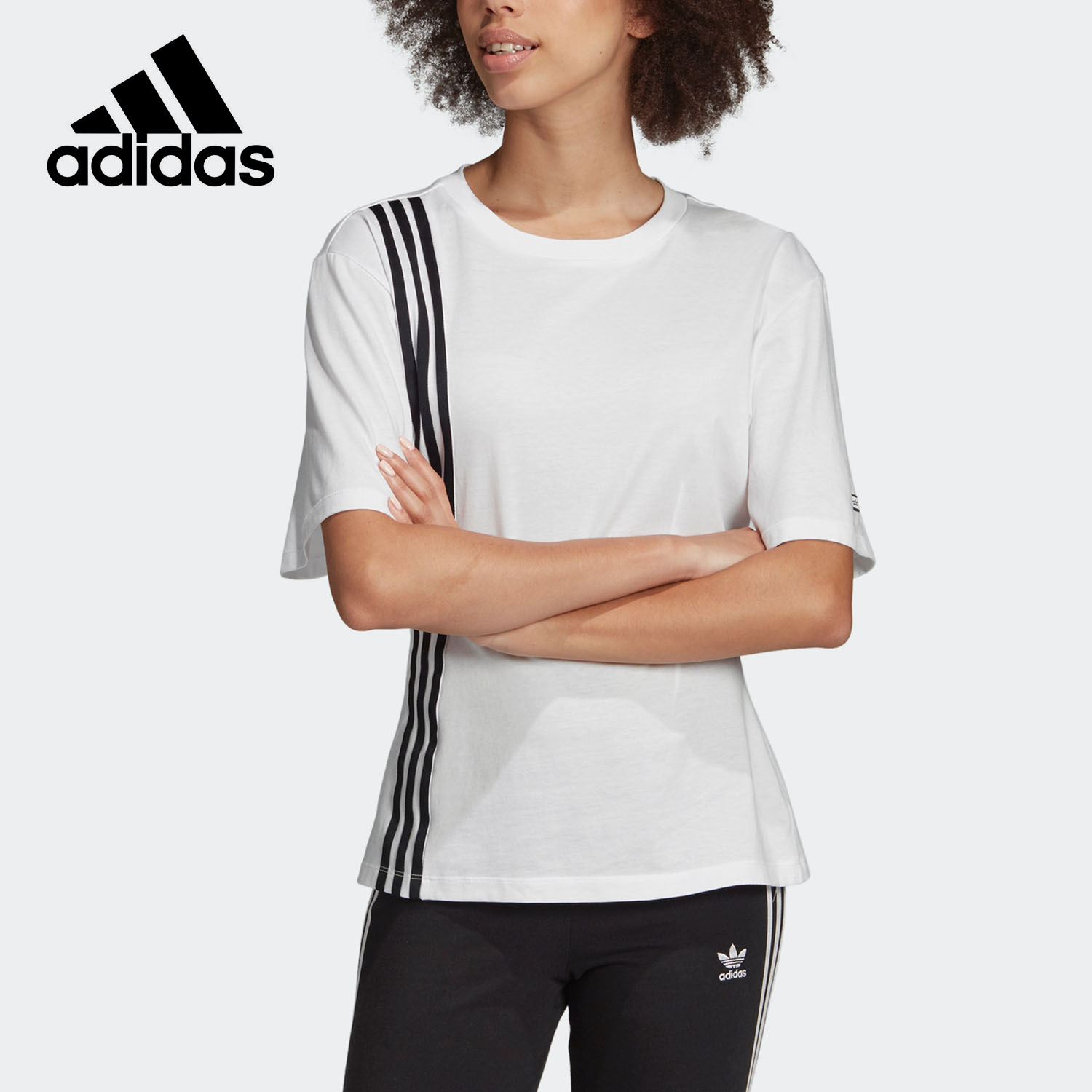 Adidas/阿迪达斯正品夏季新款三叶草女子运动短袖T恤EC0929