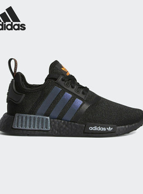 Adidas/阿迪达斯正品NMD R1 Boost 女黑色运动休闲跑步鞋FV8026