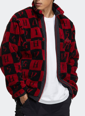 Adidas/阿迪达斯正品时尚双面可穿男子摇粒绒保暖针织外套 H39241