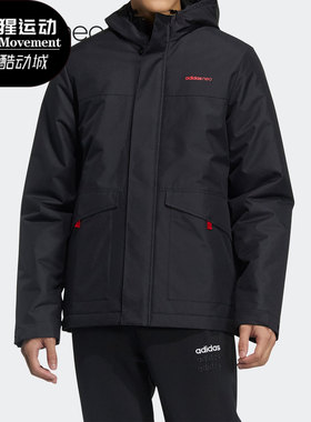 Adidas/阿迪达斯正品冬季新款运动服休闲舒适连帽棉衣外套 GP4853