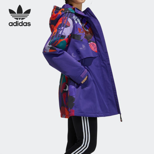三叶草长款外套阿迪达斯女子