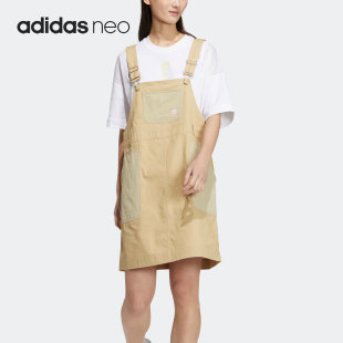 Adidas 新款 neo夏季 阿迪达斯正品 背带女子运动连衣裙HS6832