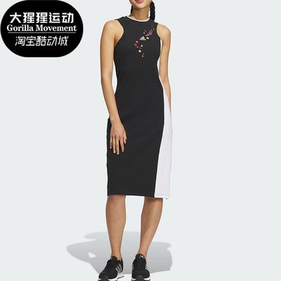 阿迪达斯新款女子运动刺绣连衣裙