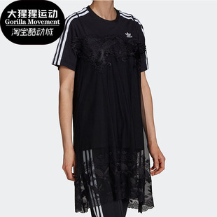 Adidas/阿迪达斯正品三叶草夏运动休闲女子连衣裙T恤 H59018