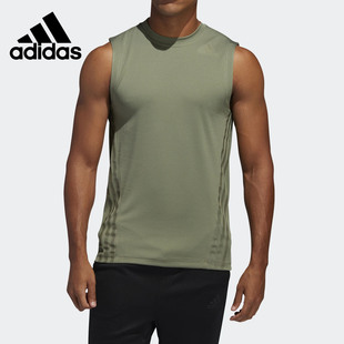 Adidas/阿迪达斯正品短袖夏季男子运动训练无袖背心T恤FJ6124