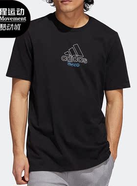 Adidas/阿迪达斯正品 M GFX 夏季简约短袖透气男子运动T恤 IB9424