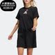 新款 女子时尚 长款 Adidas T恤连衣裙 夏季 短袖 H57414 阿迪达斯正品