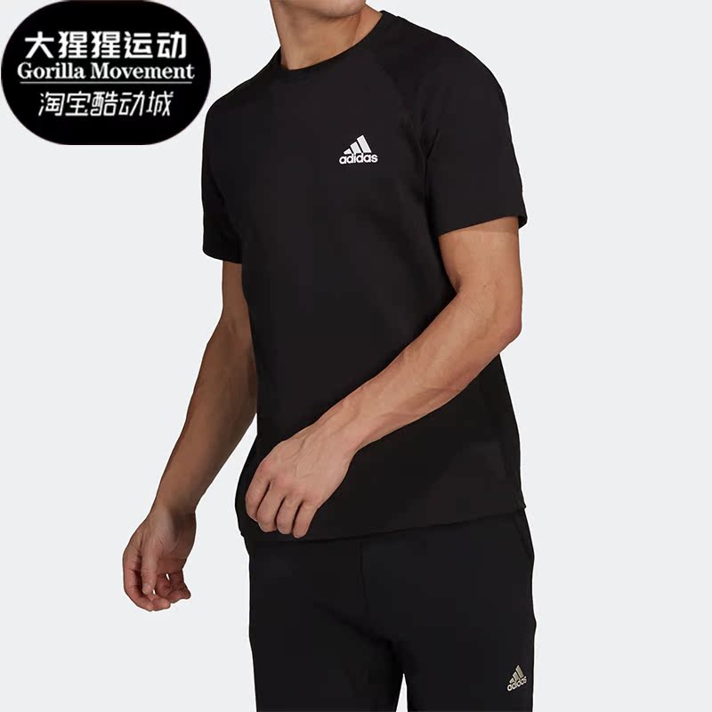 阿迪达斯男子夏季圆领休闲短袖