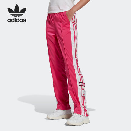 Adidas/阿迪达斯正品三叶草女子运动侧开纽扣阔腿长裤HG6224