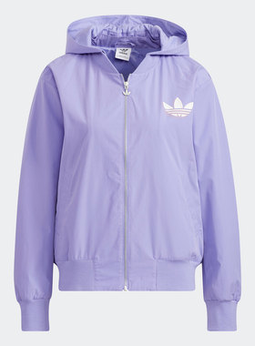 Adidas/阿迪达斯正品三叶草新款时尚女子运动休闲连帽夹克 HH9455