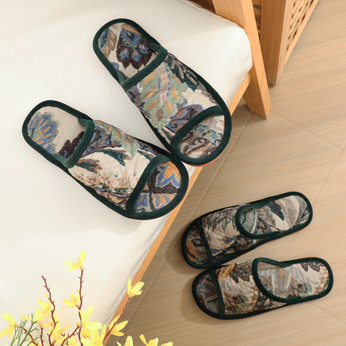 四季居家情侣布艺拖鞋男女同款贵妇室内家居秋冬款高级感家用防滑