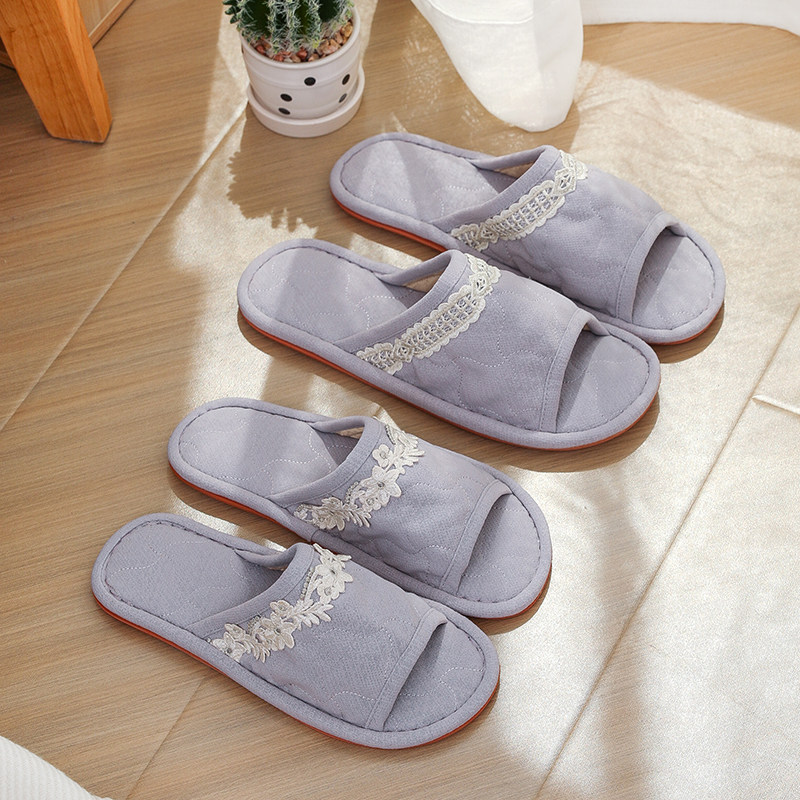 室内布艺拖鞋男女同款家居牛筋底夏季高级感情侣四季家庭春秋款棉