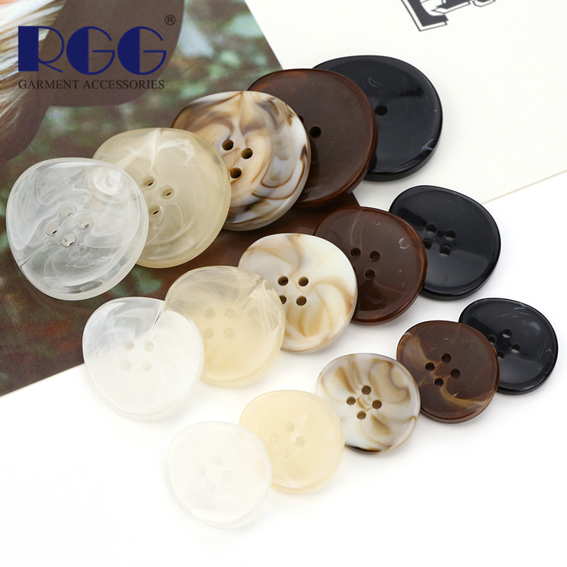 蛋形琥珀水墨咖啡糖果色绒毛纽扣