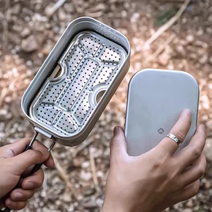 柯曼饭盒蒸网不锈钢2013-W饭盒专用加厚底网户外露营早餐蒸煮套装