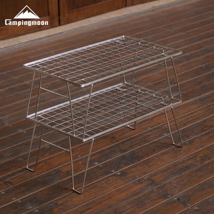 自驾游IGT户外轻量烧烤桌子置物架 235A 柯曼新款 不锈钢折叠网桌T