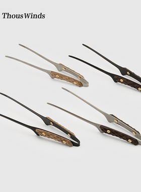 Thous Winds千风户外野餐食物夹烧烤夹煎牛排家用复古不锈钢夹子