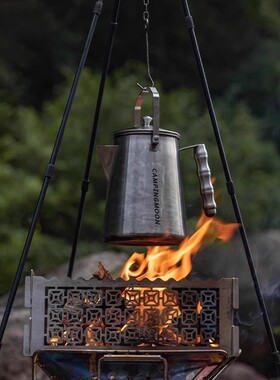 柯曼奶奶壶SW-6不锈钢一体成型大号茶壶手提开水壶露营篝火烧水壶