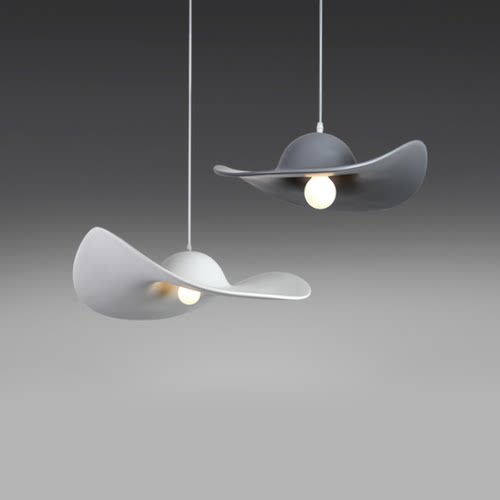 意大利设计师灯具丹麦北欧极简约卧室创意个性艺术餐厅草帽子吊灯