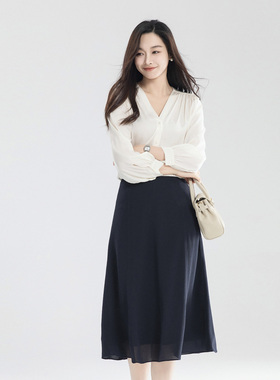 火桐hooton 重磅23姆米 鬼绉真丝半裙YT8052