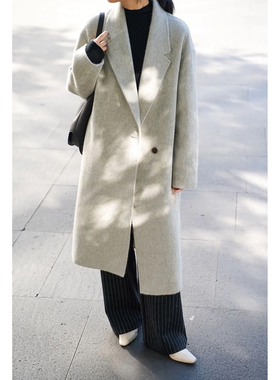 （稀缺货源）火桐hooton 皮亚琴察100羊驼毛双面呢长款大衣ZB0066