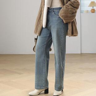 火桐hooton 衣橱万金油 窄版直筒牛仔裤