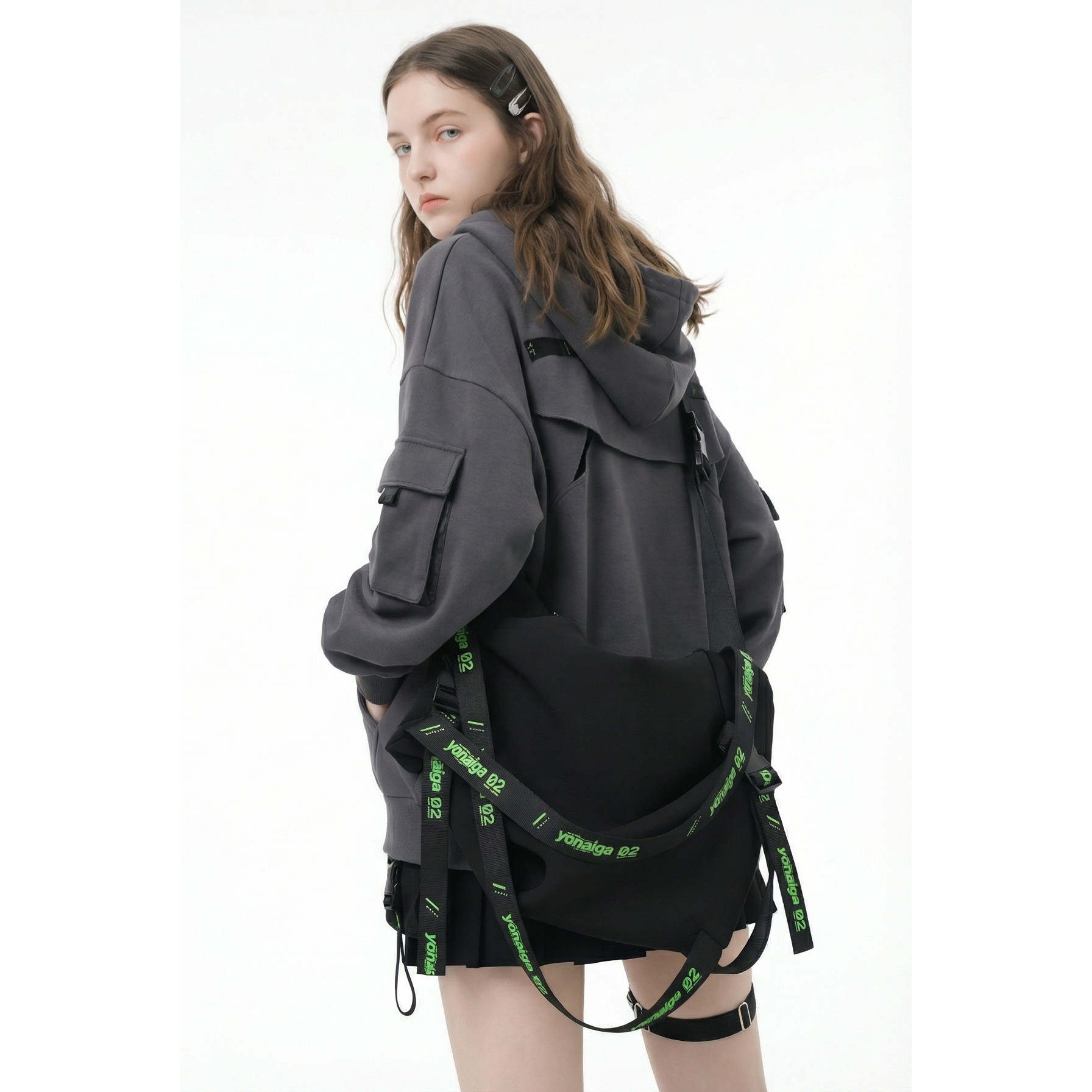 YONAIGA+原创潮牌ins工装百搭尼龙防水休闲简约男单肩斜挎包包女