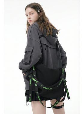 YONAIGA+原创潮牌ins工装百搭尼龙防水休闲简约男单肩斜挎包包女