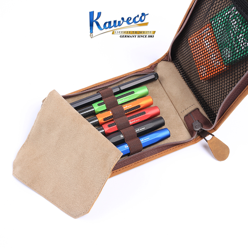 德国Kaweco Traveller Case 旅行者系列麂皮真皮收藏钢笔收纳笔袋