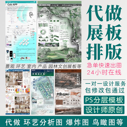 2026建筑室内环艺景观产品设计大学生作品设计PS展板排版模板设计