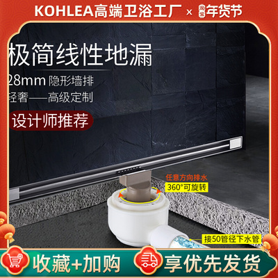 极窄线性地漏定制拉丝不锈钢防臭同层排水卫生间淋浴房隐藏式墙排