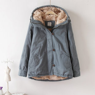 Short warm velvet winter jacket for elementary school students, oversize, 2022 collection