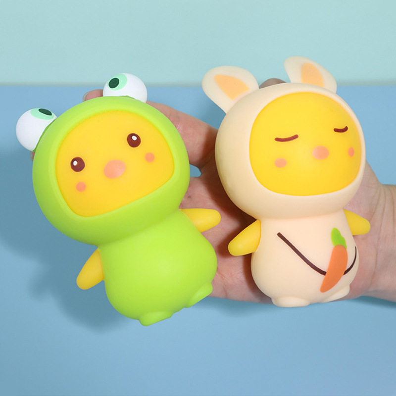 捏捏乐兔子青蛙儿童玩具减压整蛊解压发泄可爱卡通动物换装萌宠
