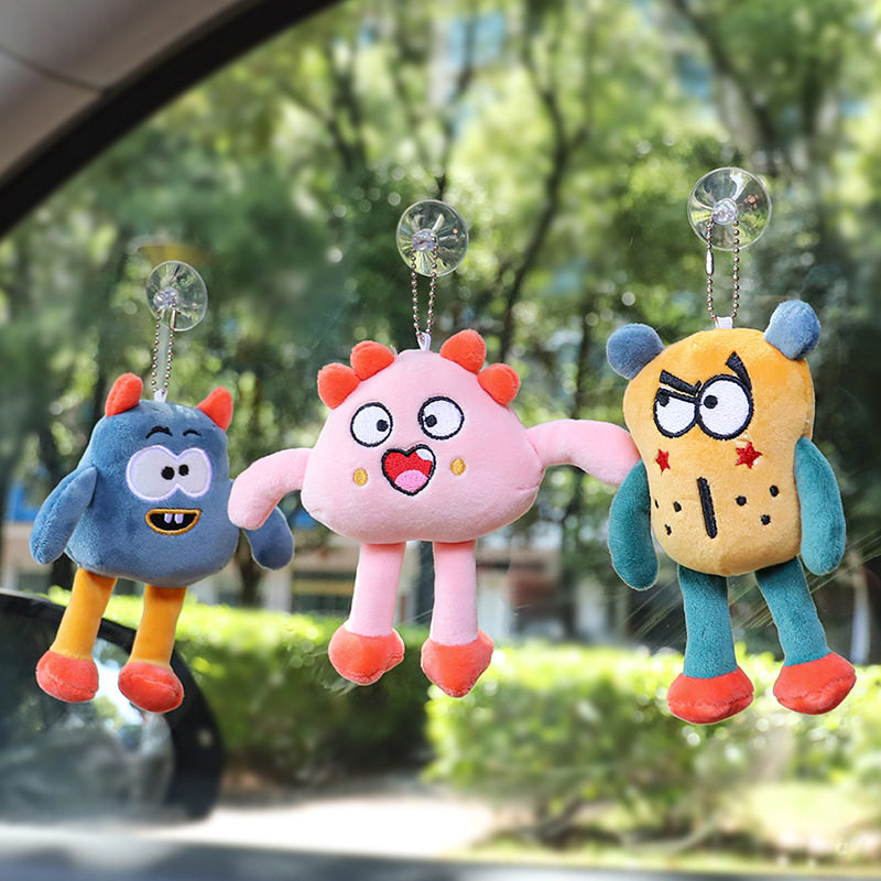 车载毛绒吸盘公仔玩偶熊兔卡通玩具车上布娃娃玩偶挂件汽车装饰品