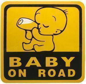 汽车贴纸 婴儿车贴 BABY ON ROAD 车上有婴儿宝宝孕妇警示车贴
