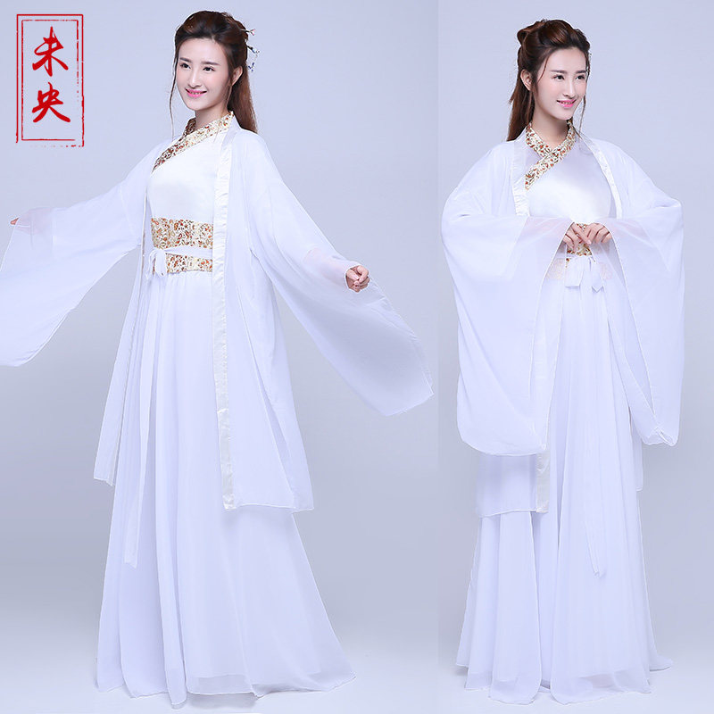 租古代白娘子服白蛇观音白色仙女嫦娥服宋代女装抖音cos表演换装