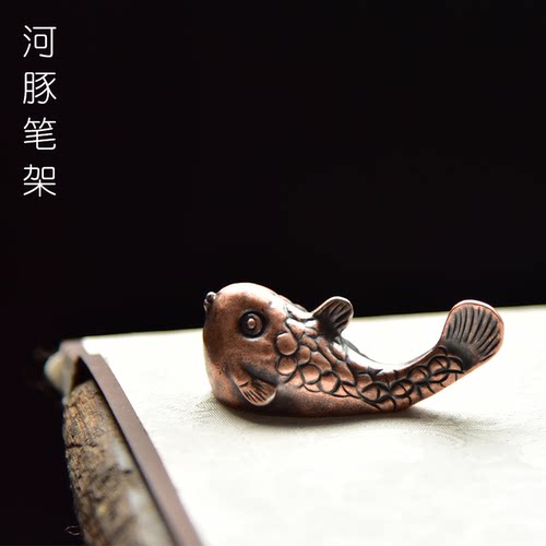 创意河豚铸铁笔托可爱文房小摆件