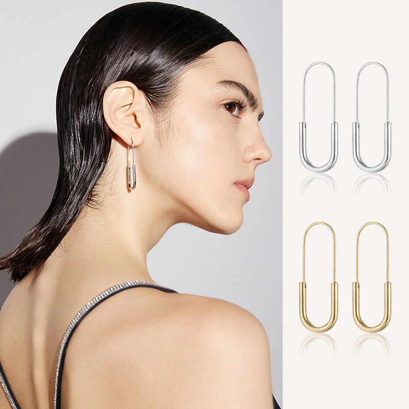 PDPAOLA网红女回形针别针耳环