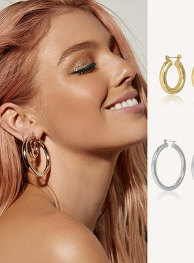 Lisa同款LUVAJ耳环小众设计感欧美复古金色耳饰女ins潮高级防过敏