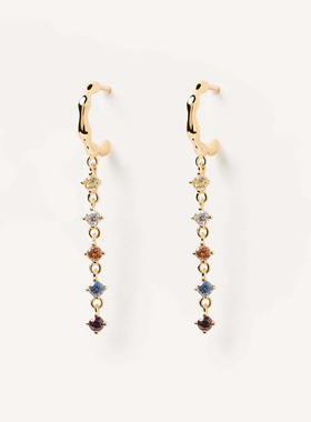 西班牙PD彩宝石耳钉女镀金耳坠耳饰耳环长款秋冬新年礼物生日Sage