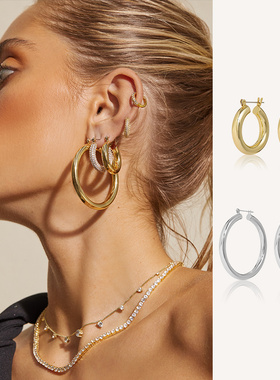 虞书欣迪丽热巴同款经典圆圈耳环欧美小众复古耳饰耳环送闺蜜女友