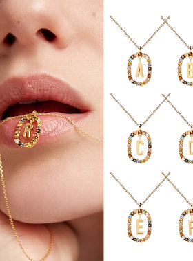 pdpaola项链女字母西班牙欧美轻奢小众首饰节日礼物纯银宝石锁骨