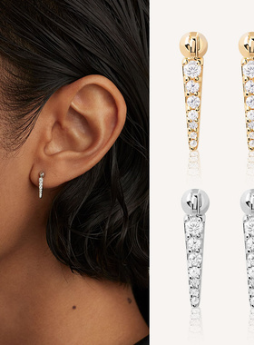 欧美丢了一只耳环高级感单只耳饰酷耳钉女925银镀18k金闺蜜礼物