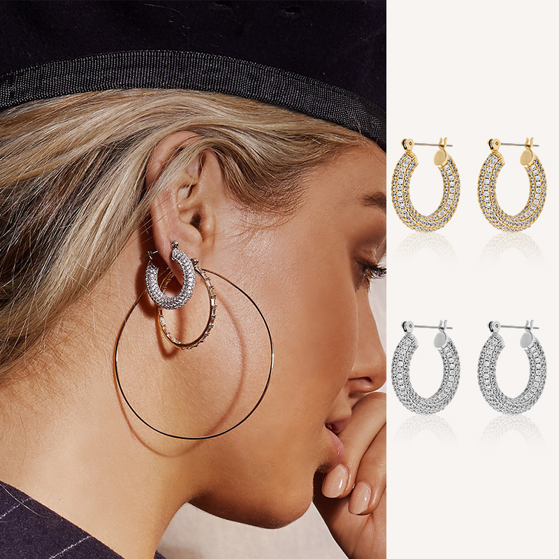 LUVAJ欧美女钻Lisa同款圈圈耳环