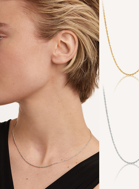 PDPAOLA纯银麻花链女个性项链