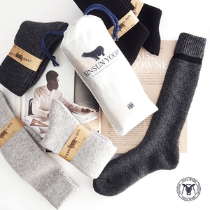 冬季中高筒羊毛毛圈加厚男士保暖袜长筒加绒毛巾袜男羊绒袜子包邮