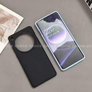 亲肤软糯手感适用OPPOfindx7液态硅胶x7ultra曲屏保护套findx6原装手机壳reno12pro简约纯色