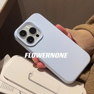 baby奶蓝色ins风适用苹果15手机壳iPhone14promax不包镜头13液态硅胶plus简约防摔2纯色立体XR保护套16 17Air